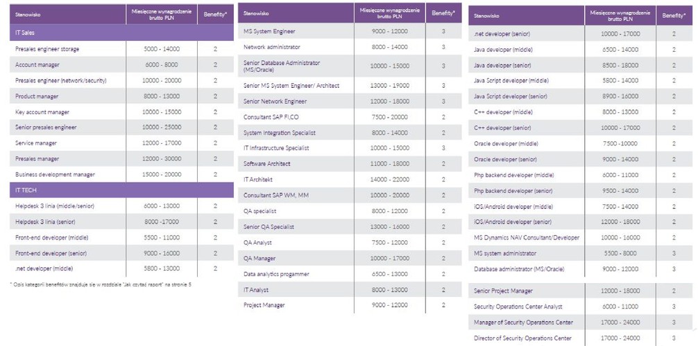 Średnie wynagrodzenie w branży IT to 10 tys. 220 zł. (w poprzednim raporcie z 2015 r. było to 9 tys. 419 zł. <br>
Od wielu miesięcy w sektorze IT utrzymuje się rynek kandydata, czyli sytuacja, w której na danym rynku jest więcej ofert pracy, niż dostępnych, odpowiednich kandydatów. To powoduje sukcesywny wzrost wynagrodzeń w całej branży. Aktualnie najbardziej poszukiwani kandydaci to programiści wszystkich specjalizacji, jednak w dalszym ciągu największym zainteresowaniem wśród pracodawców cieszą się specjaliści Java. W dużej mierze wpływ na to ma szerokie zastosowanie tego języka programowania w praktycznie każdej aplikacji sieciowej, oraz możliwość korzystania z rozwiązań typu open source. Ta popularność z pewnością będzie się utrzymywać przez najbliższe lata. Mniejsza dynamika wzrostu wynagrodzeń dotyczy testerów i administratorów.
<br><br>Źródło: Antal Market Research