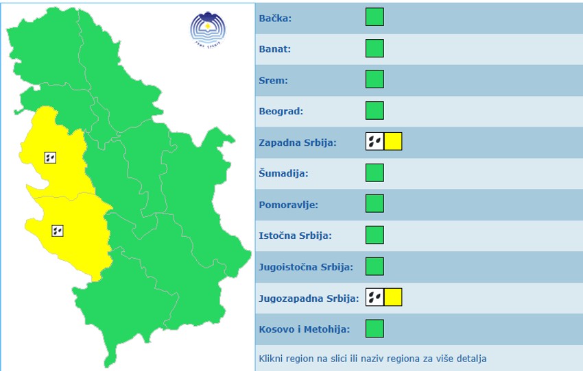Meteoalarm za sutra 