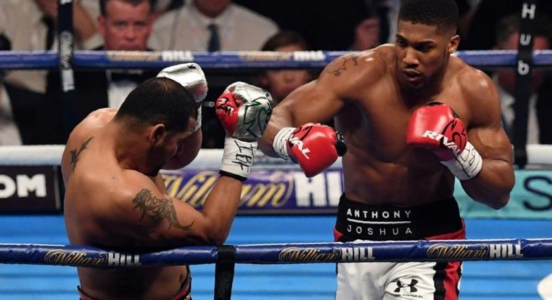 Anthony Joshua (right) needed just three rounds to defeat Eric Molina during their IBF heavyweight title fight in Manchester, on December 10, 2016