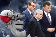 Mateusz Morawiecki, Zbigniew Ziobro i Jarosław Kaczyński. Czy Polska straci pieniądze z UE?