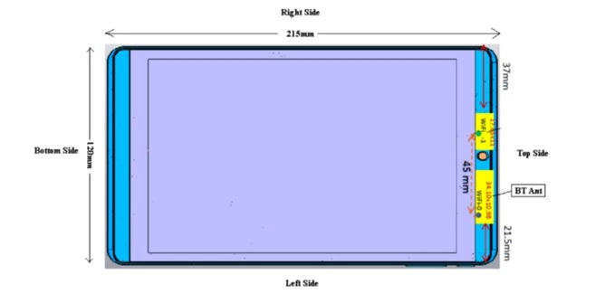 Nvidia Shield Tablet X1 na rysunku z FCC