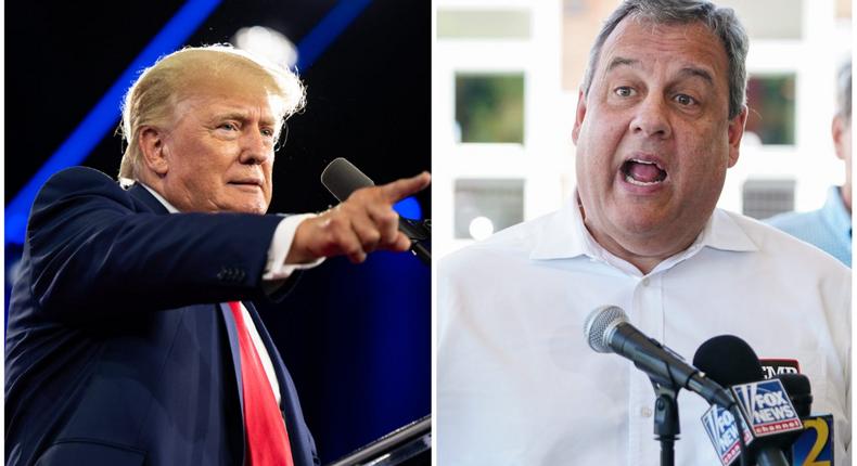 Former President Donald Trump, left, and former Republican Gov. Chris Christie, right, in a composite image.Getty Images