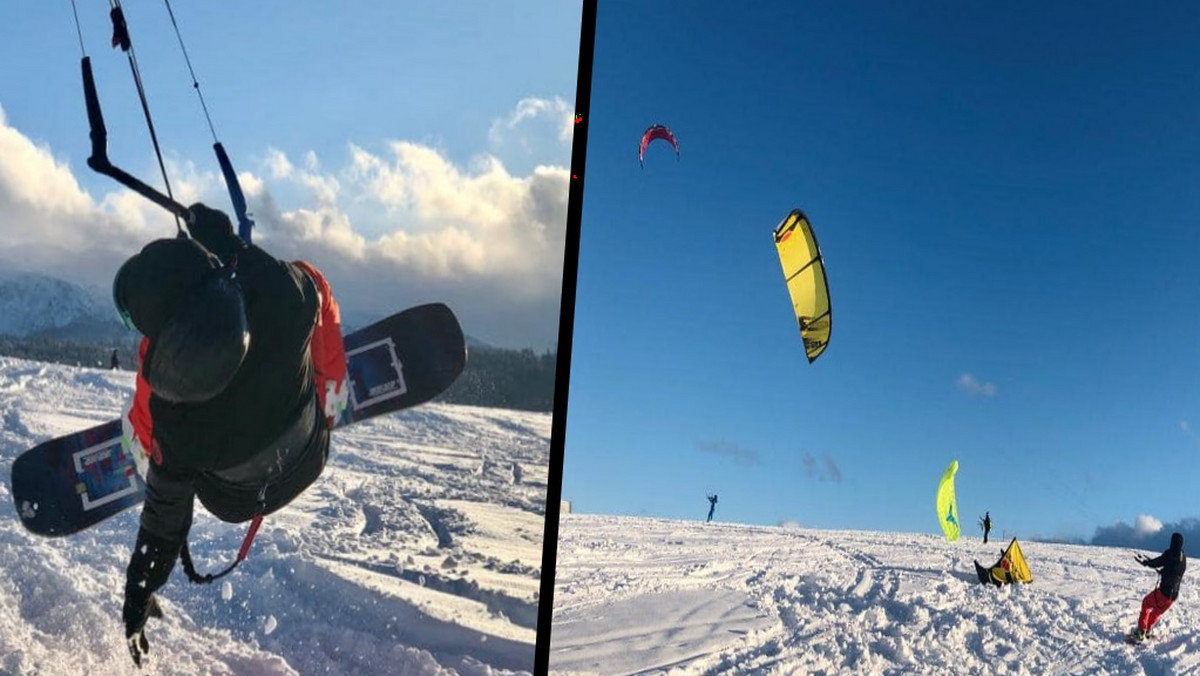 Ten sport staje się coraz popularniejszy. Snowkiting dla miłośników wrażeń