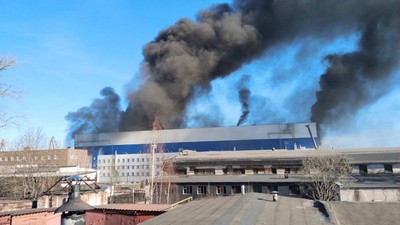 Pożar w Rosji. Płonęła stocznia w Pietrozawodsku