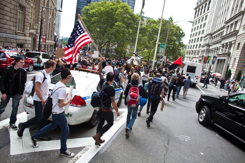 Protesty na Wall Street: młodzi domagają się zaprzestania korupcji w rządzie, 17 września 2011