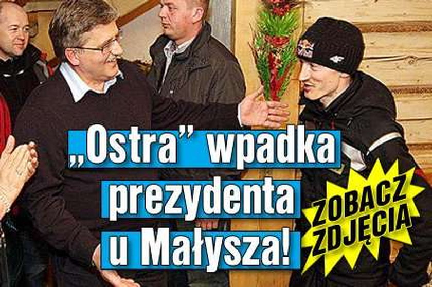 "Ostra" wpadka prezydenta u Małysza! FOTO