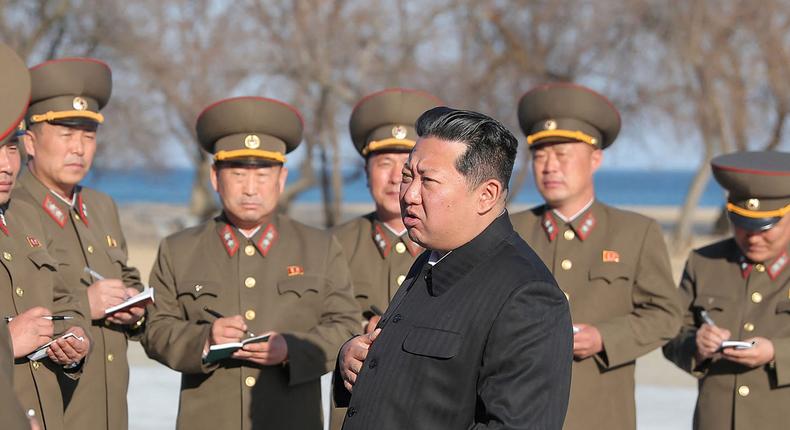 This undated handout picture released from North Korea's official Korean Central News Agency (KCNA) on April 17, 2022 shows North Korean leader Kim Jong Un.AFP PHOTO/KCNA VIA KNS