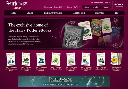 Sklep z książkami na stronie Pottermore - właściciele wielu urządzeń znajdą coś dla siebie