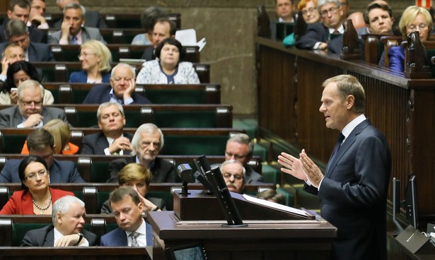 Wystąpienie premiera Donalda Tuska w Sejmie. Fot. PAP/Paweł Supernak