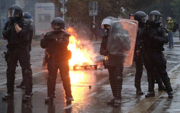 "Wszyscy jesteśmy LinX" demonstracja w Lipsku