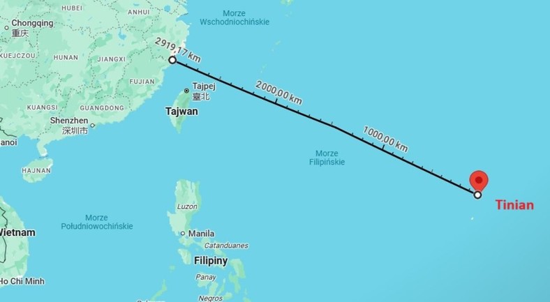 Wyspa Tinian na Pacyfiku