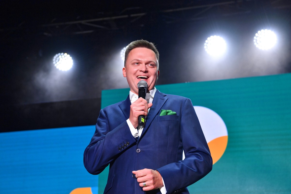 Szymon Hołownia podczas pierwszego kongresu Polski 2050