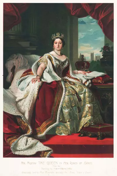 Młoda królowa Wiktoria ok. 1850 r. / (Photo by Transcendental Graphics/Getty Images)
