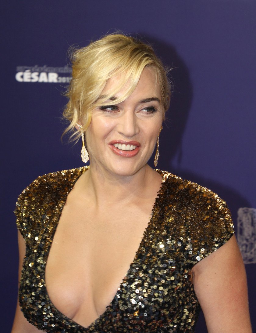 Kate Winslet z dużym dekoltem w cekinach