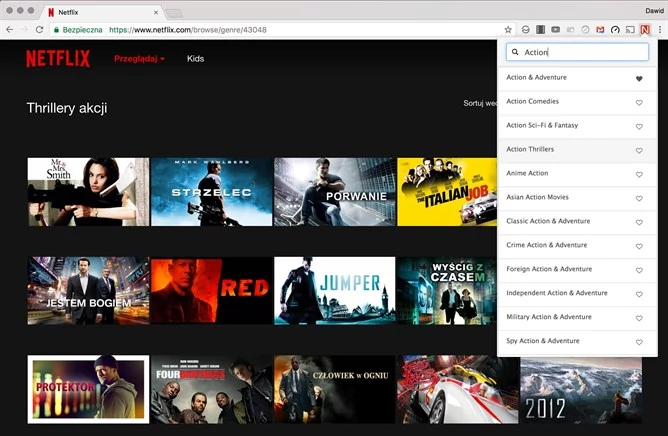 Netflix Categories pozwala wyszukiwać w Chrome ukryte kategorie w Netfliksie