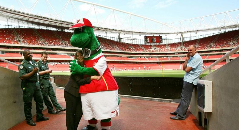 Arsenal's Gunnersaurus is back at the Emirates