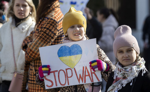 Protest przeciwko wojnie na Ukrainie