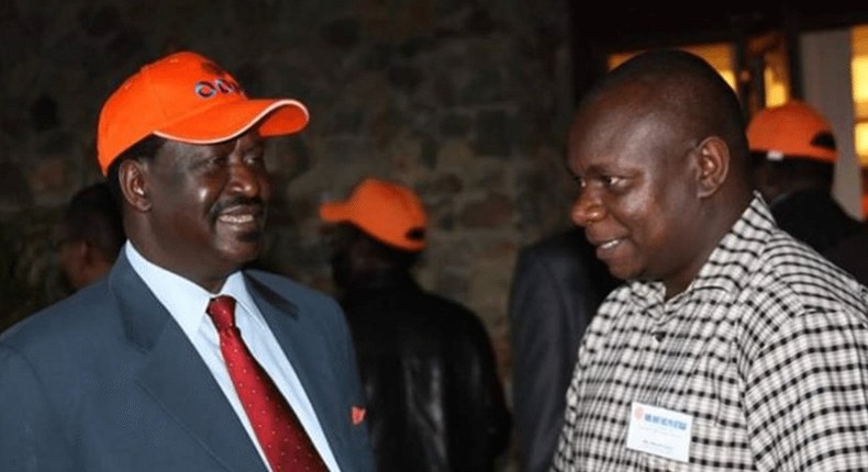 ODM leader Raila Odinga and Philip Etale 