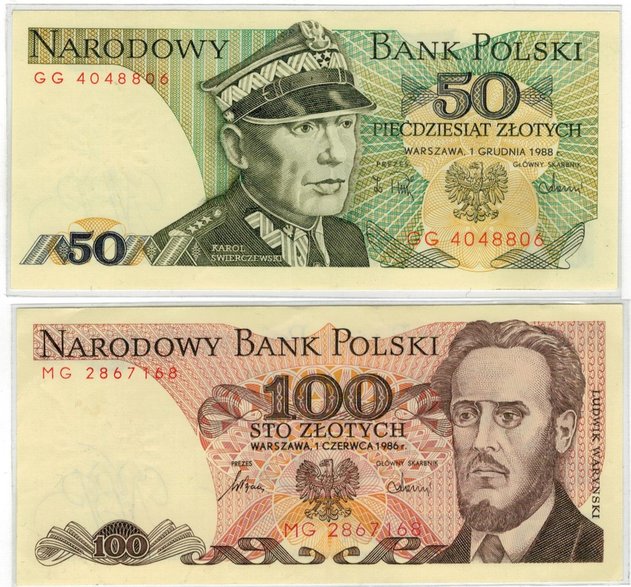 Polskie historyczne banknoty - autor: zbiory Justyny i Damiana Okrętów