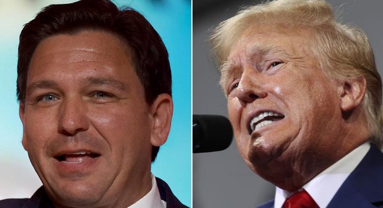 Florida Go. Ron DeSantis (left) and former President Donald Trump appear to be leading contenders for the 2024 Republican presidential ticket.