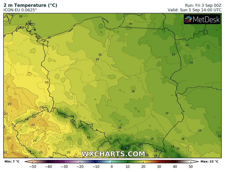 W niedzielę temperatura nie przekroczy 20 st. C