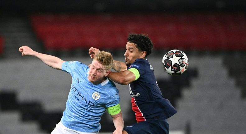 Champions League favourites Paris Saint-Germain and Manchester City have been paired together in Group A alongside RB Leipzig and Club Brugge Creator: Anne-Christine POUJOULAT