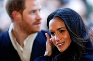 Britain's Prince Harry and his fiancee Meghan Markle arrive at an event in Nottingham