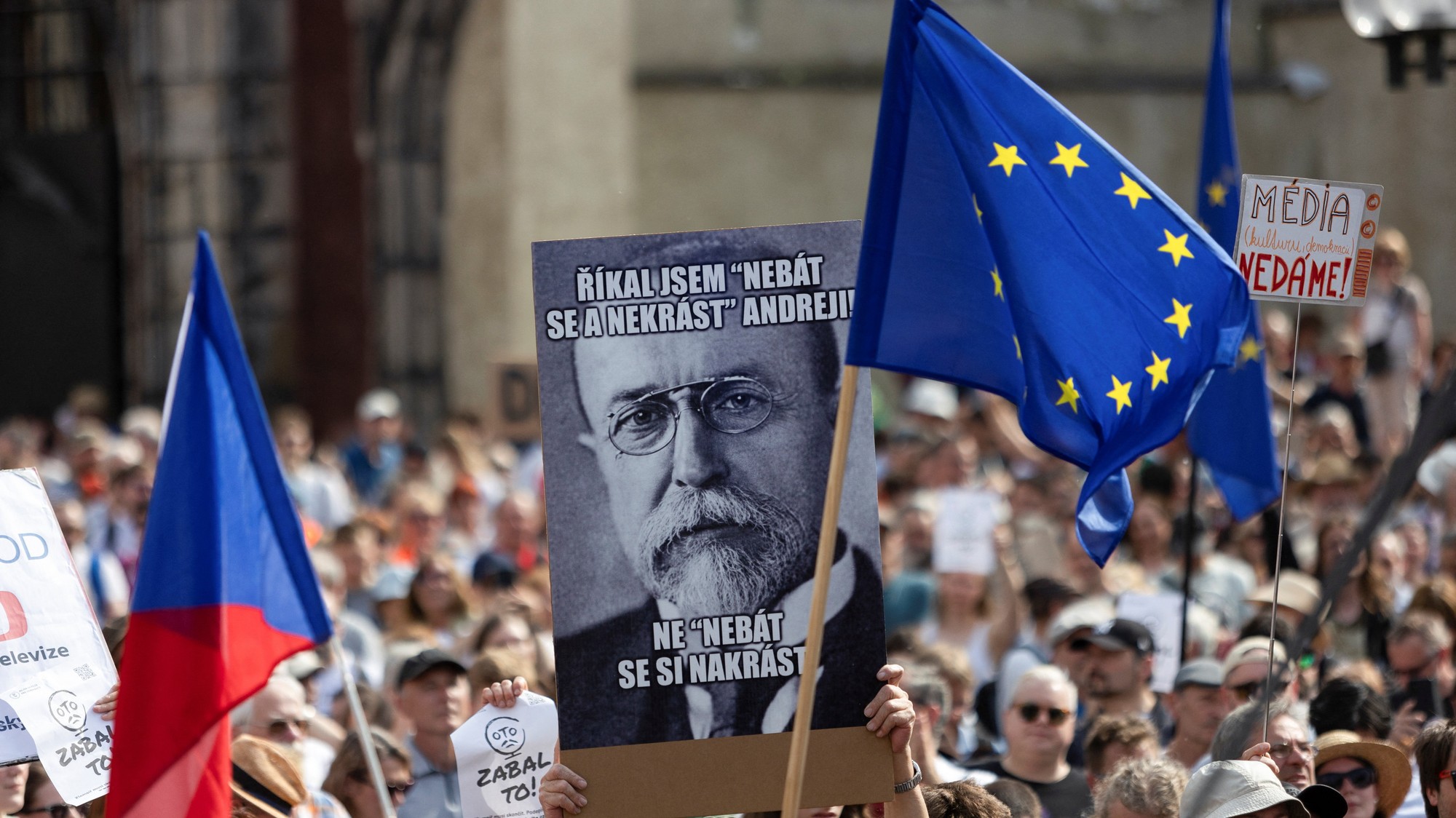 Protest za verejnoprávne médiá v Česku