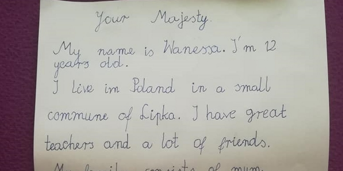 12-letnia Wanessa napisała list do królowej Elżbiety II.