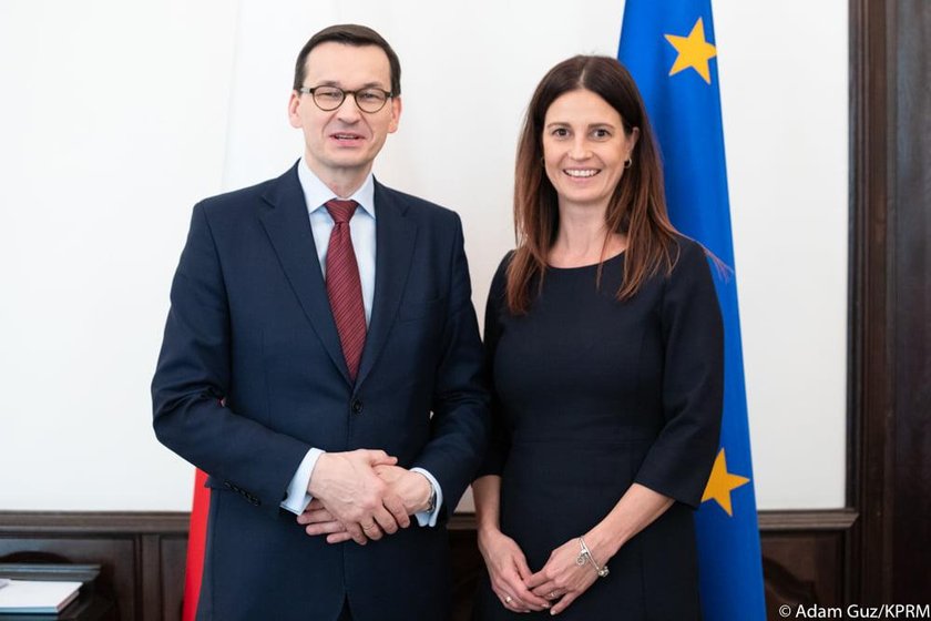 Premier Mateusz Morawiecki i Danuta Dmowska-Andrzejuk