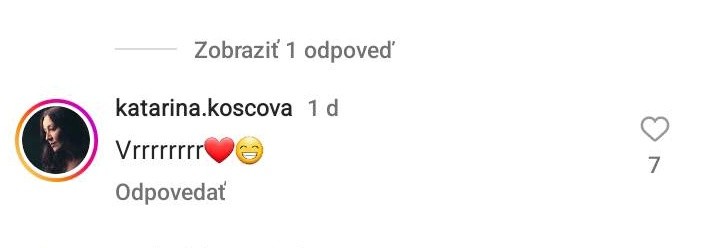 Fotku okomentovala aj Katka Koščová.