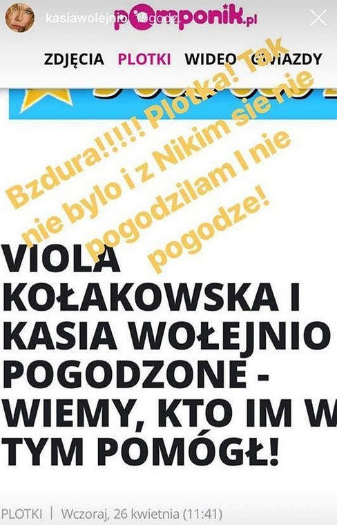 Katarzyna Wołejnio na Instagramie