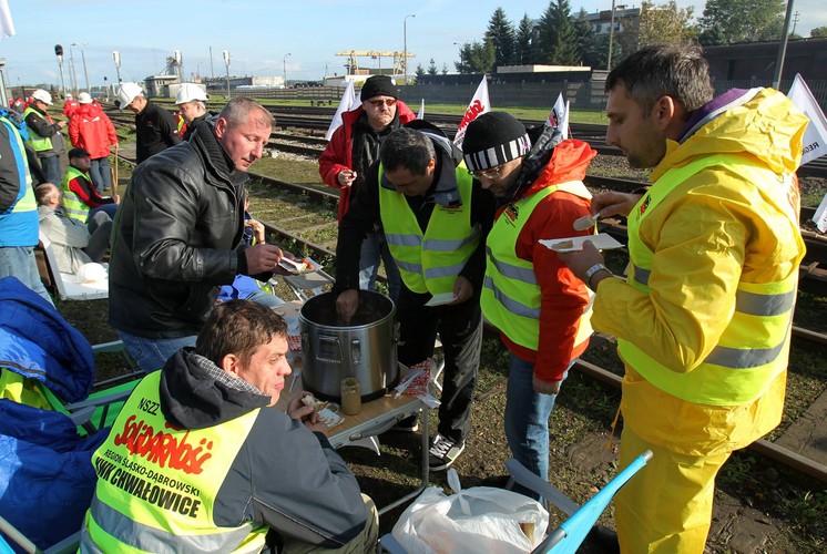 Górniczy protest w Braniewie