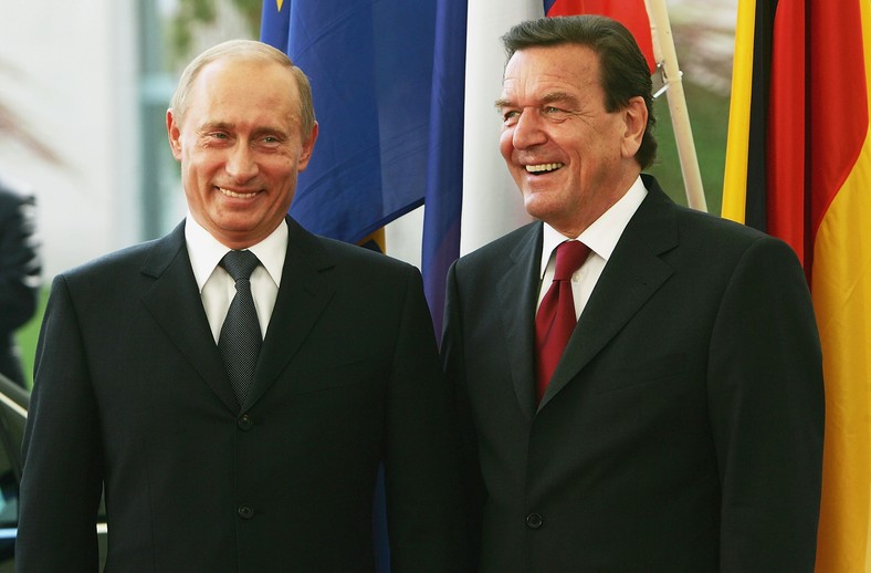 Gerard Schroeder i Władimir Putin, 8 września 2005 r. w Berlinie