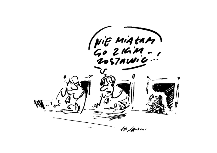 Pierwszy dzień w pracy / rys. Henryk Sawka