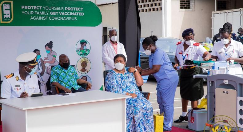 Watch: Akufo-Addo and wife take COVID-19 vaccine injection at 37 Military Hospital