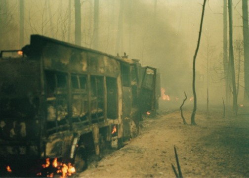 Pożar lasu w nadleśnictwie Rudy Raciborskie w 1992 r. 