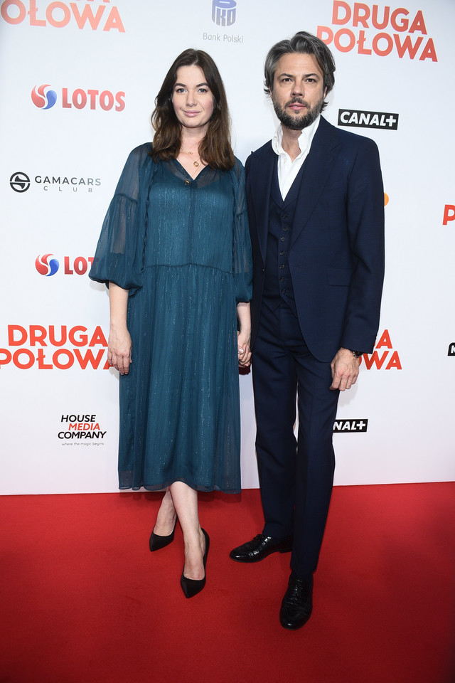 Gwiazdy na premierze filmu "Druga Połowa": Karolina Malinowska i Olivier Janiak 