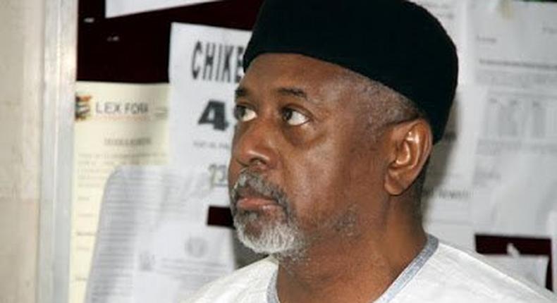Former NSA, Sambo Dasuki appears in court on money laundering charges on December 14, 2015