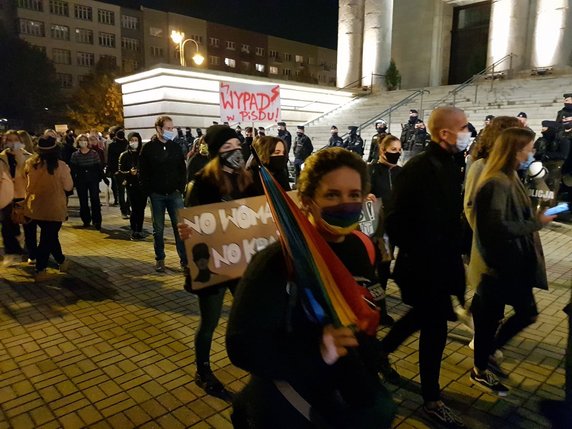 Katowice - protest przeciwko zaostrzeniu prawa antyaborcyjnego