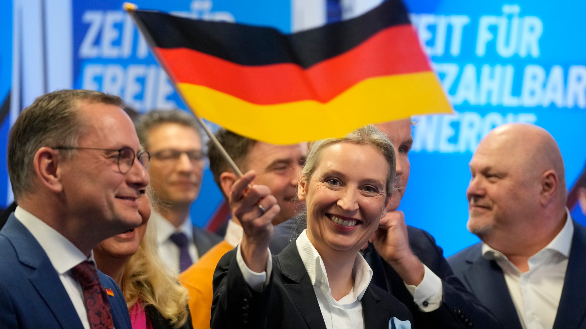 Líderka krajne pravicovej strany AfD Alice Weidel 23. februára 2025 po nemeckých národných voľbách.