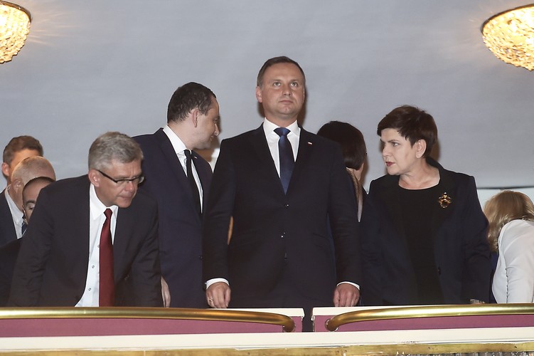 prezydent Andrzej Duda na premierze 'Smoleńska'