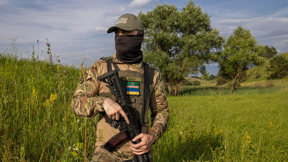 Maga, dowódca proukraińskiego batalionu Czeczenów, Ukraina, 7 lipca 2022 r.