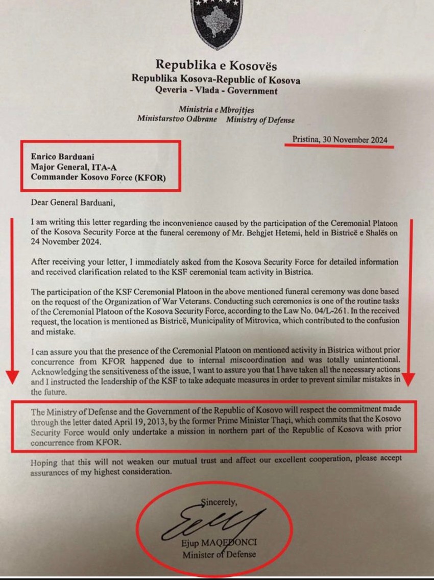 Ejup Maćedonci garantuje komandantu Kfora da snage KBS neće ulaziti na sever KiM