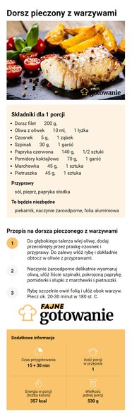 Dorsz pieczony z warzywami