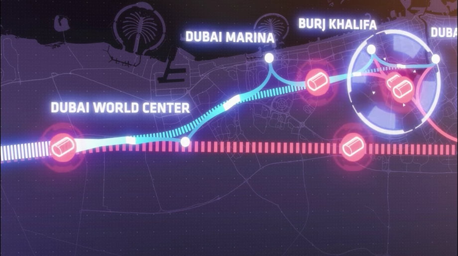 heres-a-conceptual-rendering-of-some-of-the-different-station-options-hyperloop-one-is-considering-for-the-transport-system-the-blue-line-indicates-a-route-taken-by-the-hyperloop-while-the-pink-line-shows-the-route-the-pods-will-take-once-the-hyperloop-arrives-at-its-final-stop