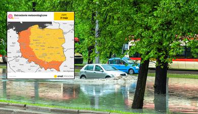 Pogodowy alarm IMGW dla Polski. Nadchodzą burze, gradobicia i ulewy [MAPA]