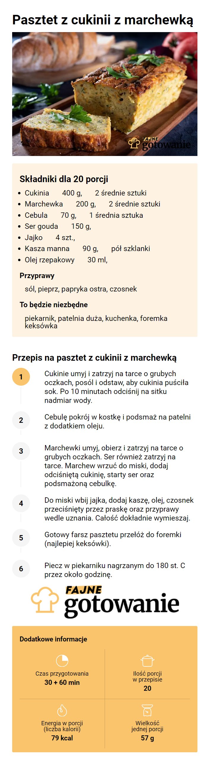 Pasztet z cukinii z marchewką