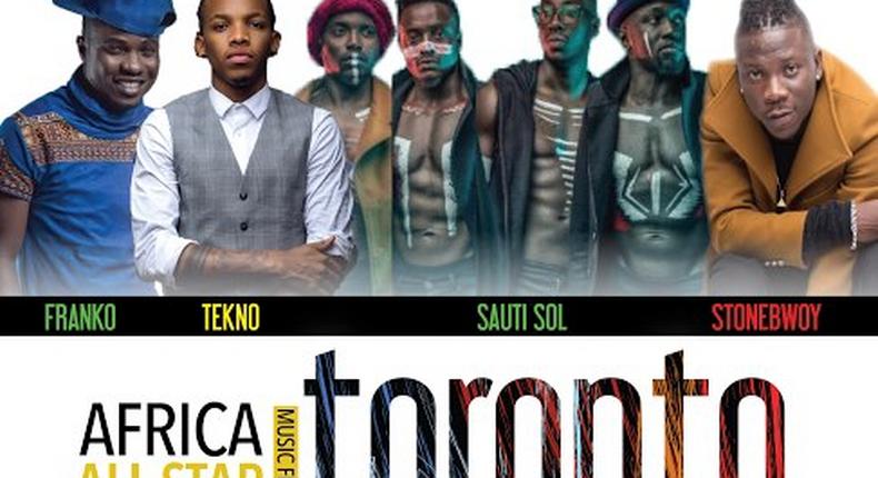 Stonebwoy Tekno, Sauti Sol, others to shut down Toronto July 14