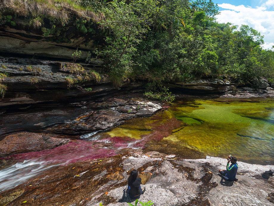 CAÑO CRISTALES, COLOMBIA: Colombia’s Caño Cristales is covered in an aquatic plant that takes on hues of red, blue, yellow, orange, and green under different weather conditions. It is closed between December and May, before it starts to take on its breathtaking stream of colors in the summer.